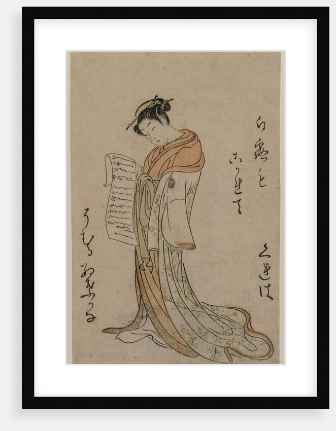 Courtesan Reading a Letter, 1725-1770 by Suzuki Harunobu