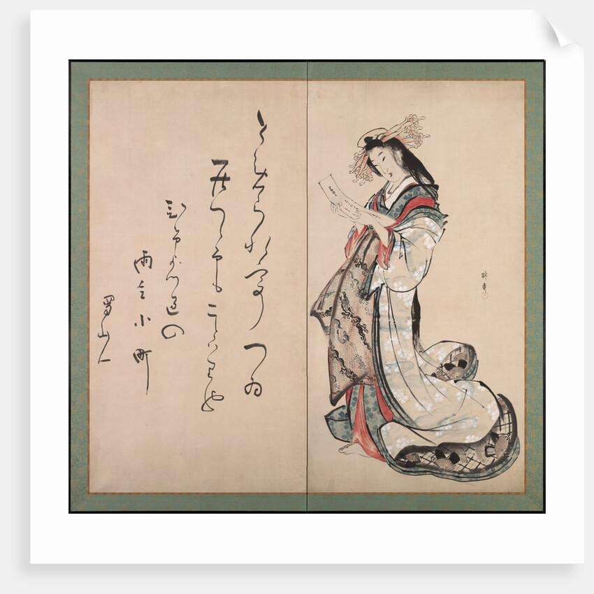Courtesan Reading a Letter, early 1800s by Teisai Hokuba; Ota Nanpo