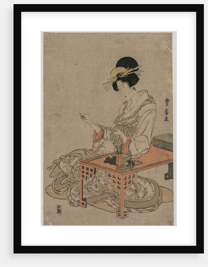 Courtesan Seated at a Writing Table, c. late 1790s by Utagawa Toyohiro