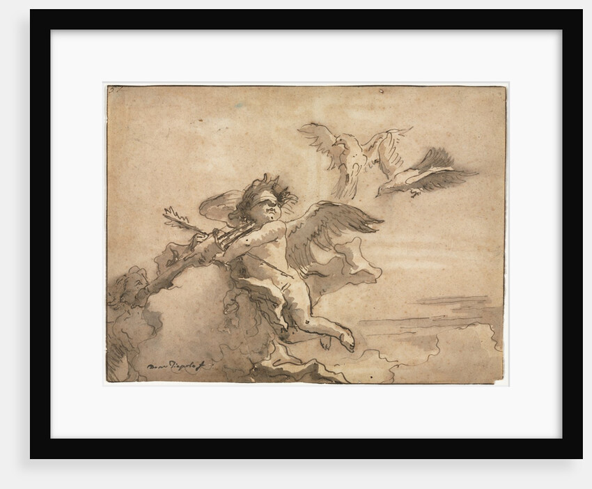 Cupid Blindfolded and Two Doves, 1757 or after by Giovanni Domenico Tiepolo