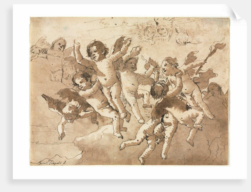 Cupid in the Clouds with Attendant Cherubs, 1757 or after by Giovanni Domenico Tiepolo