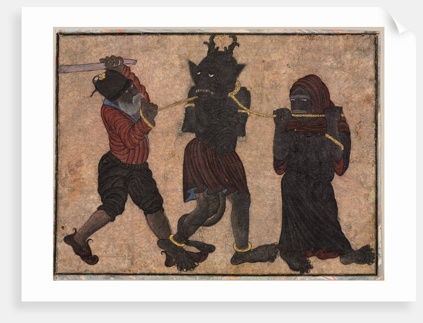 Demon in chains, c. 1453 by Muhammad Siya Qalam (style of)