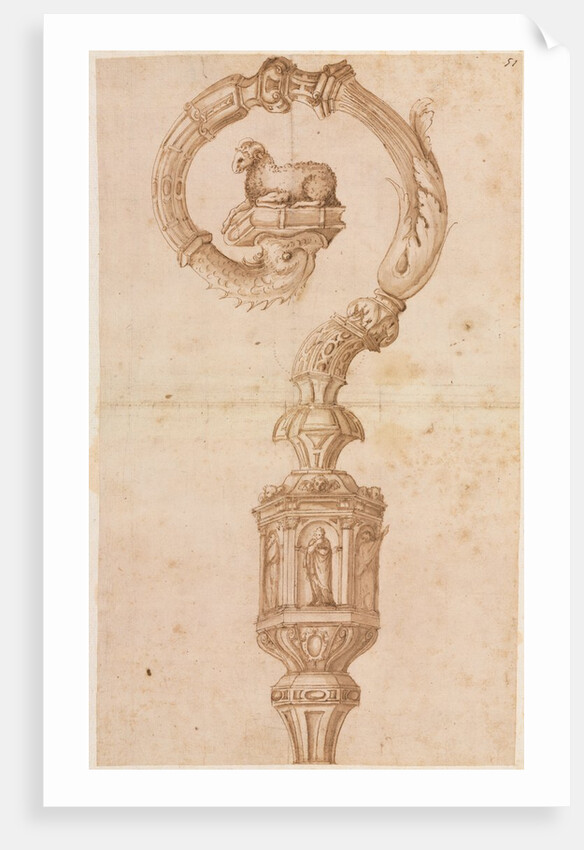 Design for a Crozier, mid 1500s by Luzio Romano