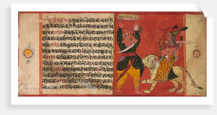 Devi Attacking a Demon, c. 1630 by Unknown