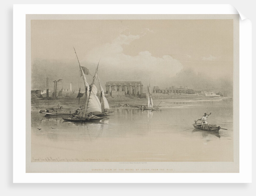 Egypt and Nubia, Volume I: General View of the Ruins of Luxor, From the Nile, 1846 by Louis Haghe