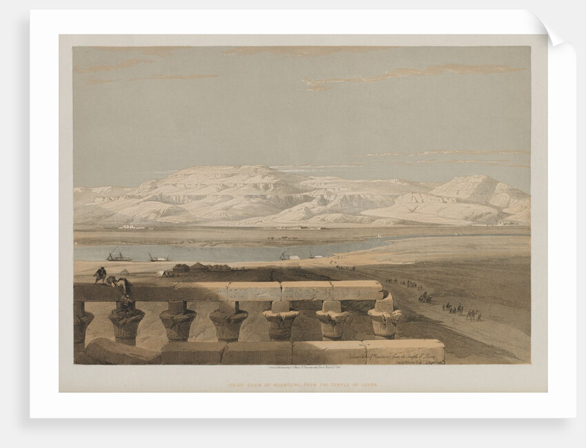 Egypt and Nubia, Volume I: Libyan Chain of Mountains, from the Temple of Luxor, 1847 by Louis Haghe