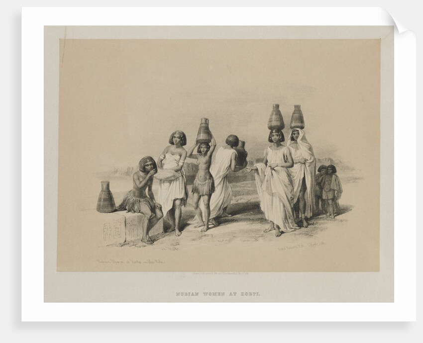 Egypt and Nubia, Volume I: Nubian Women at Kortie, on the Nile, 1847 by Louis Haghe