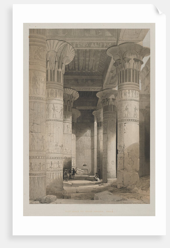 Egypt and Nubia, Volume I: View Under the Grand Portico of the Temple, Philae, 1846 by Louis Haghe