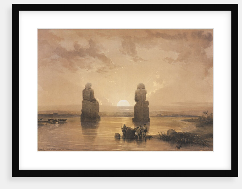 Egypt and Nubia, Volume II: Statues of Memnon at Thebes, during the Inundation, 1848 by Louis Haghe