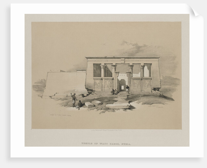 Egypt and Nubia, Volume II: Temple at Wady Dabod, Nubia, 1848 by Louis Haghe