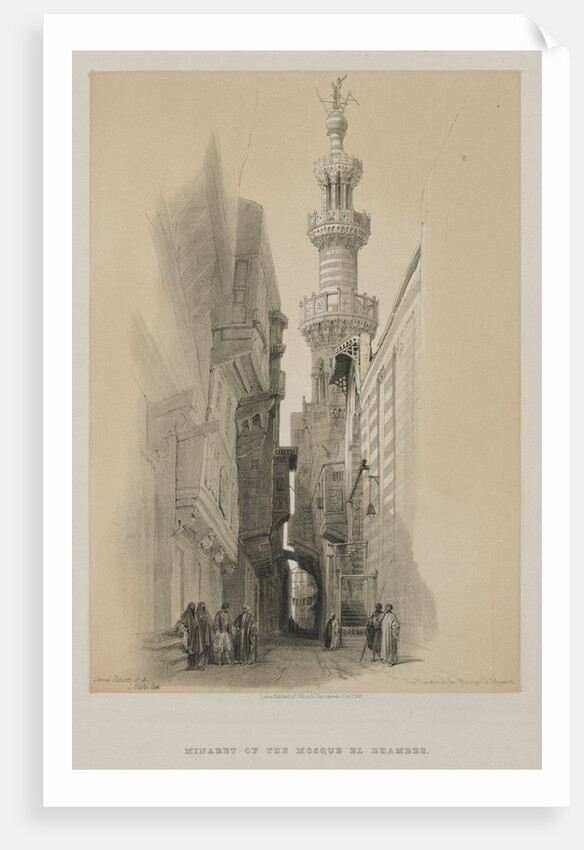 Egypt and Nubia, Volume III: The Minaret of the Mosque El Rhamree, 1848 by Louis Haghe