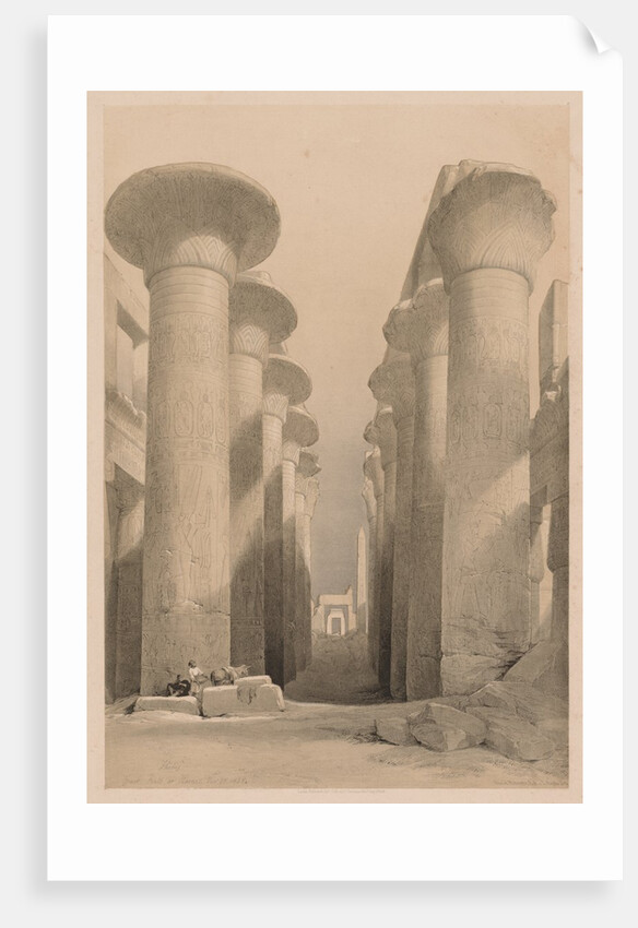Egypt and Nubia: Volume I - No. 20, Great Hall at Karnak, Thebes, 1838 by Louis Haghe