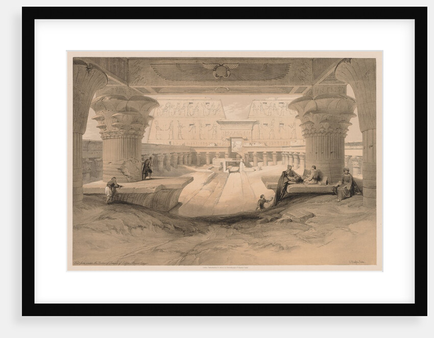 Egypt and Nubia: Volume I - No. 32, View from under the Portico of the Temple of Edfou…, 1838 by Louis Haghe