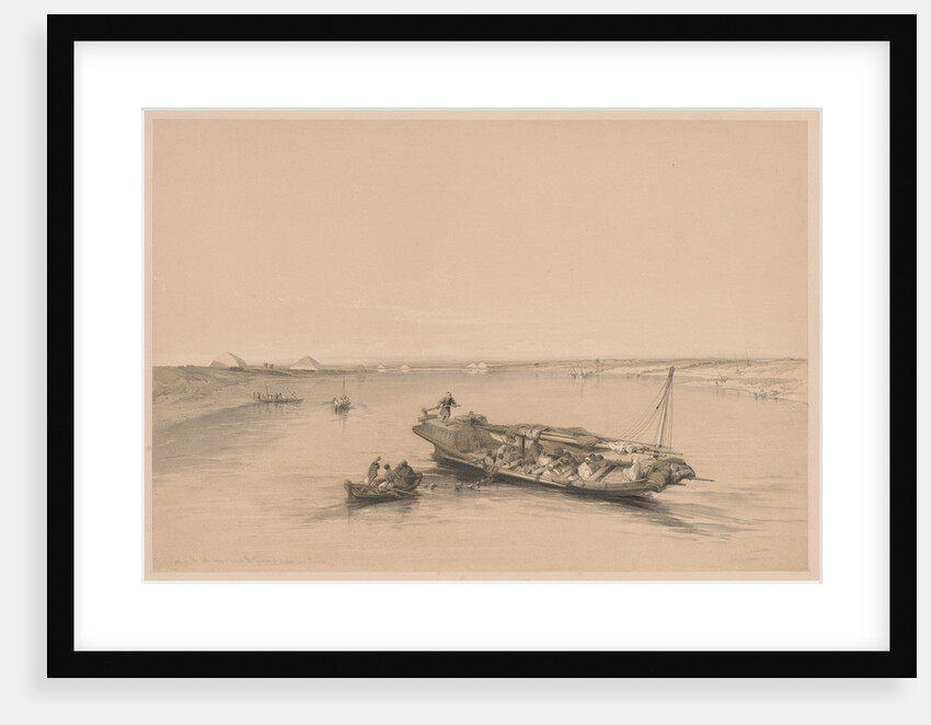 Egypt and Nubia: Volume I - No. 4, Slave Boats on the Nile, View Looking Towards…, 1838 by Louis Haghe