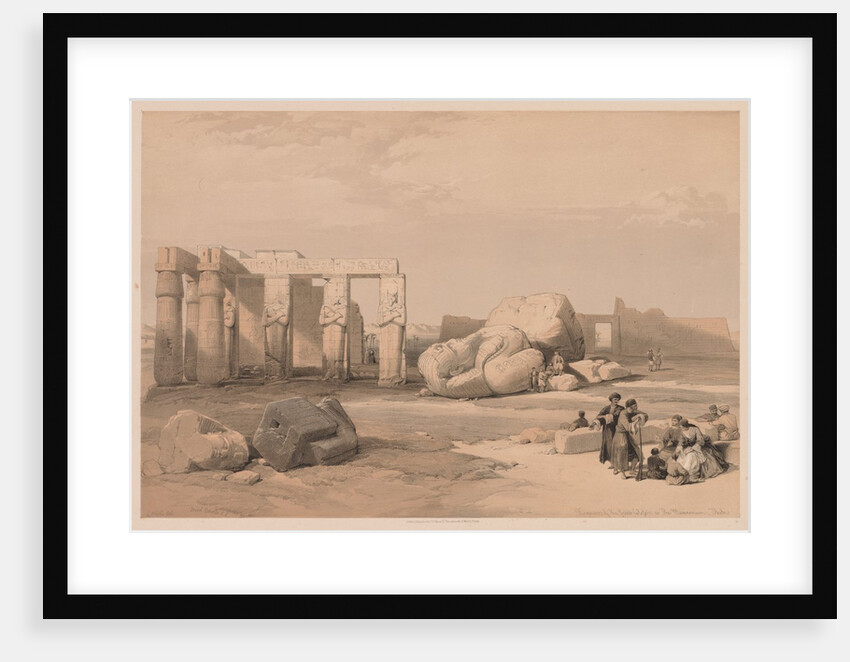 Egypt and Nubia: Volume II - No. 4, Fragments of the Great Colossi, at the Memnonium, 1838 by Louis Haghe