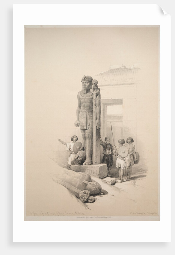 Egypt and Nubia: Volume II - No. 7, Colossi at Wady Saboua, 1838 by Louis Haghe