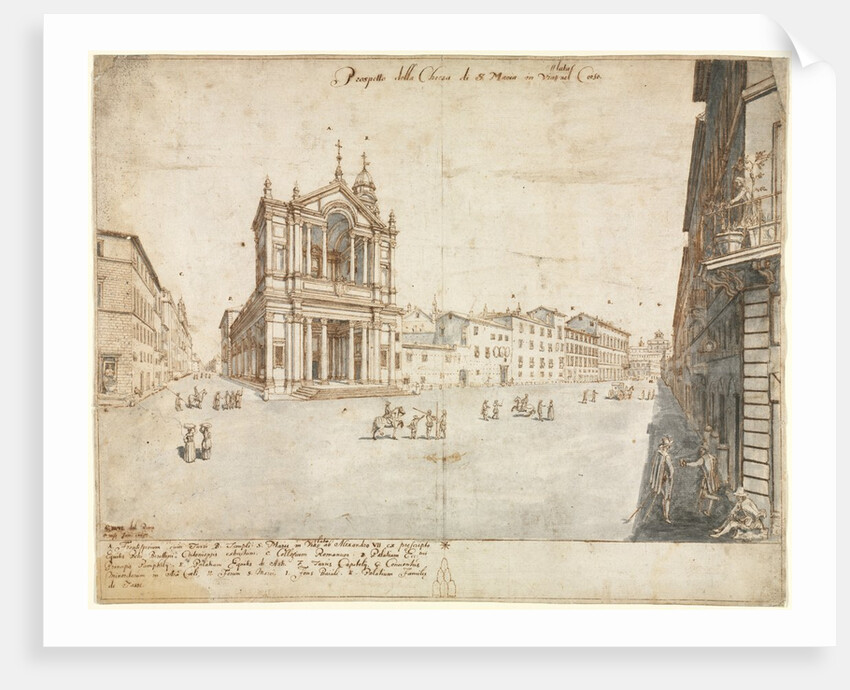 Eighteen Views of Rome: Santa Maria in Via Lata, 1665 by Lievin Cruyl