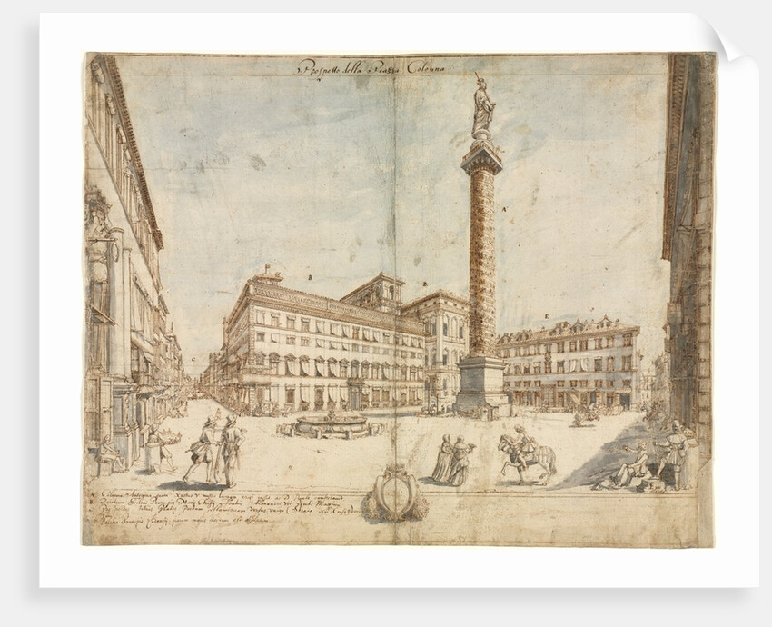 Eighteen Views of Rome: The Piazza Colonna, 1664 by Lievin Cruyl