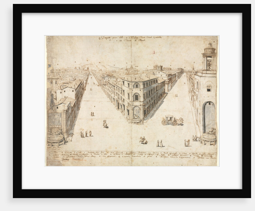 Eighteen Views of Rome: The Quattro Fontane Looking Toward Monte Cavallo, 1665 by Lievin Cruyl
