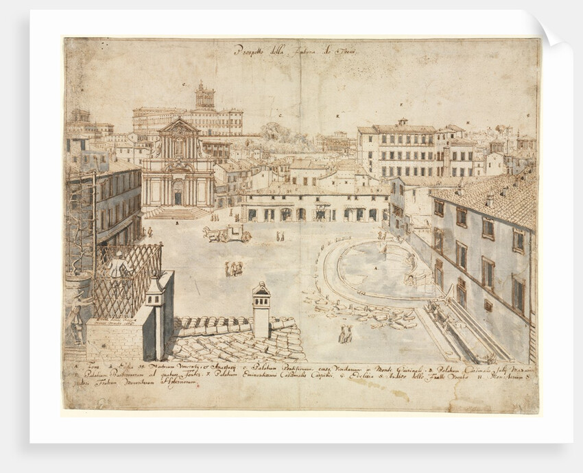 Eighteen Views of Rome: The Trevi Fountain, 1665 by Lievin Cruyl