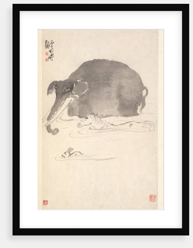 Elephant, Horse, and Hare, 1788 by Min Zhen