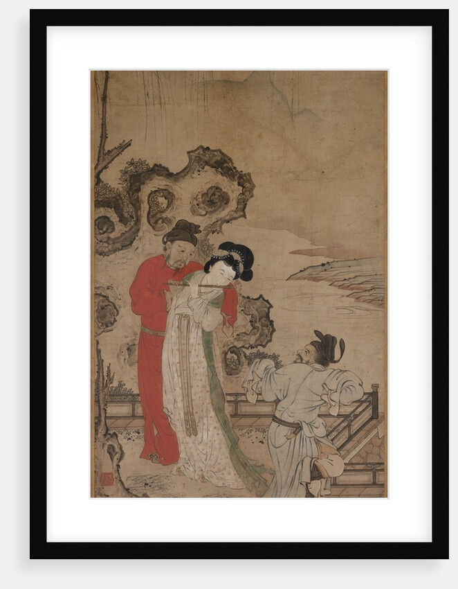 Emperor Minghuang Teaching Yang Gueifei to Play the Flute, late 1400s-early 1500s by Choryusai