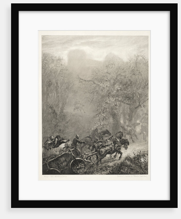 Essay on Stone with Brush and Scraper: The Convoy of Prisoners through a Woods, 1851 by Adolph von Menzel