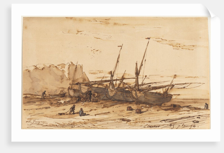Étretat, 1854 by Charles-Émile Jacque