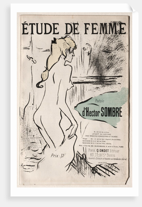 Étude de Femme, 1893 by Henri de Toulouse-Lautrec