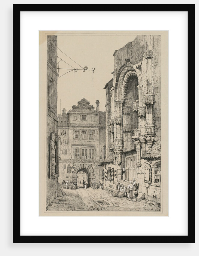 Facisimilies of Sketches made in Flanders and Germany: Thein Church, Prague, 1833 by Samuel Prout