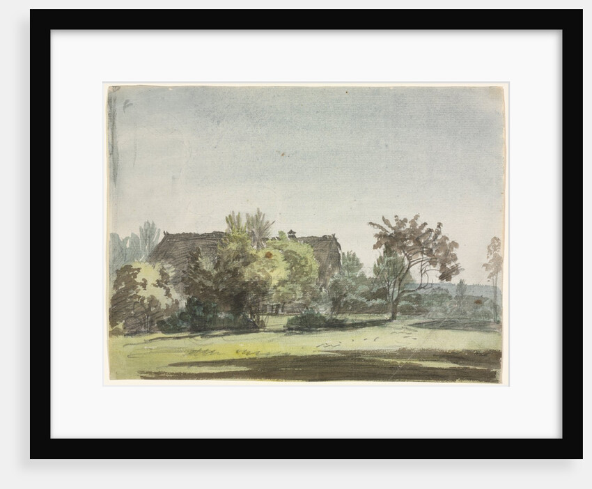 Farmhouse behind Trees, c. 1790 by Christoph Nathe
