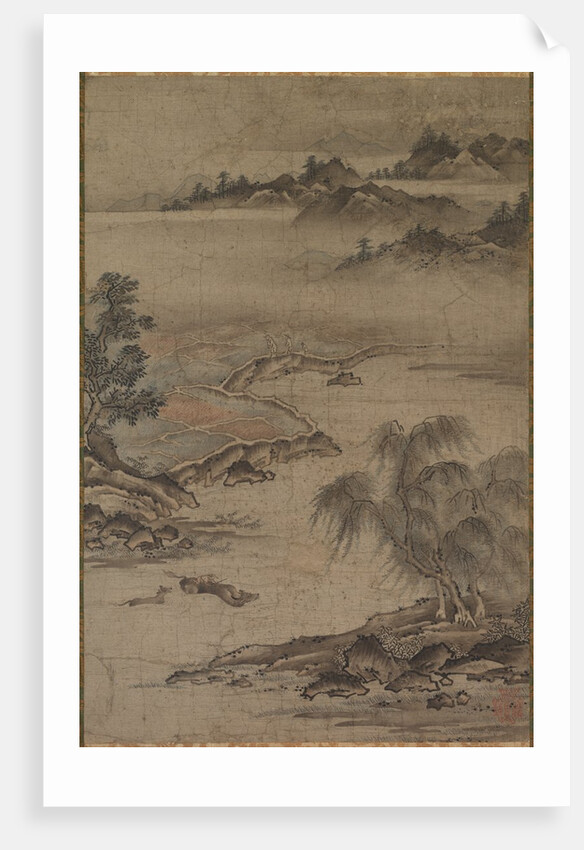 Farming and Herding Buffalo in Summer, mid- to late 1500s by Kan? J?shin