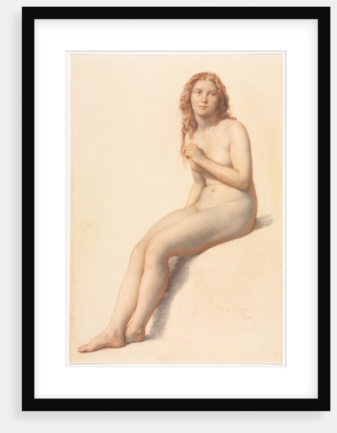 Female Nude, Seated, Three Quarter View from Front, 1859 by William Mulready