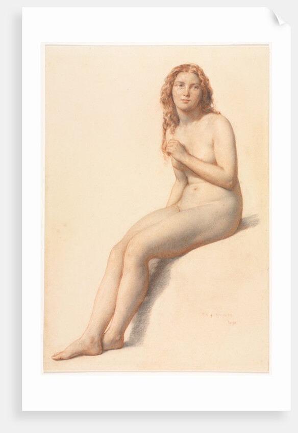 Female Nude, Seated, Three Quarter View from Front, 1859 by William Mulready