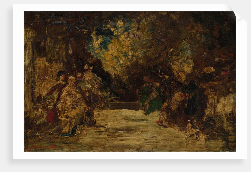 Figures on a Terrace, not dated by Adolphe Monticelli (attributed to)
