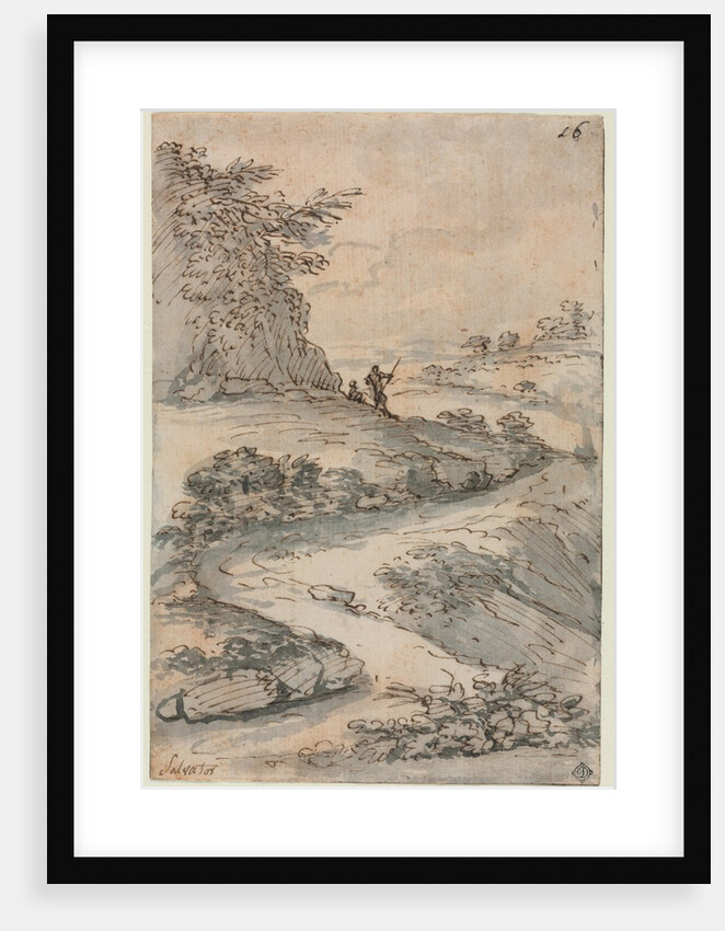 Figures on a Winding Road, mid-1600s by Salvator Rosa