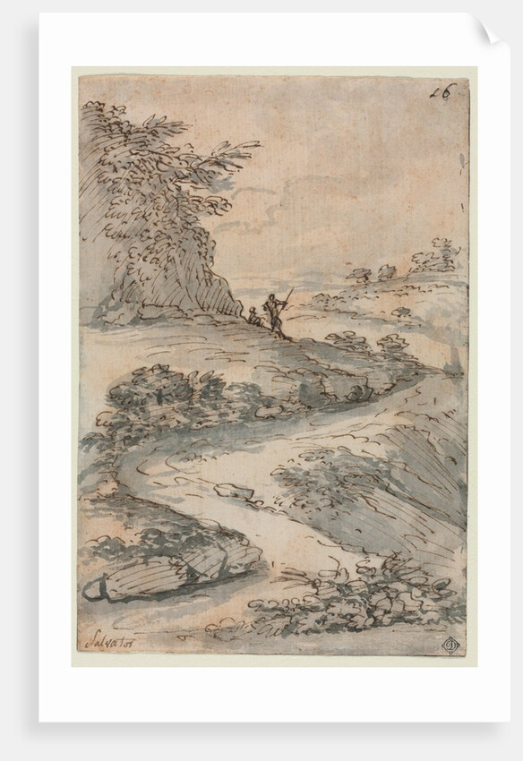 Figures on a Winding Road, mid-1600s by Salvator Rosa