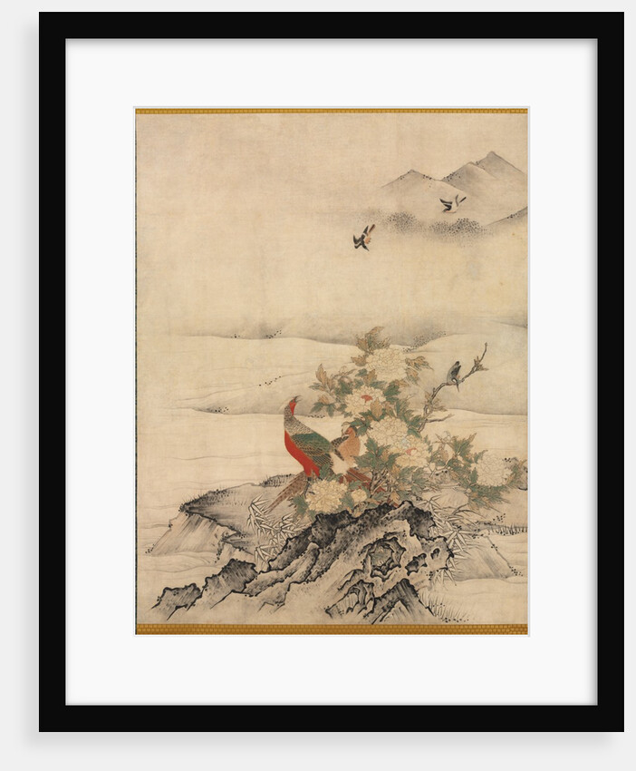 Flowers and Birds in a Spring Landscape, 1500s by Kano Motonobu (attributed to)