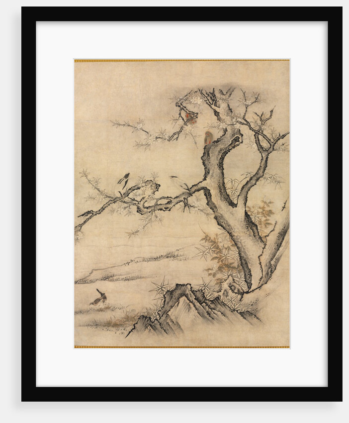 Flowers and Birds in a Spring Landscape, 1500s by Kano Motonobu (attributed to)