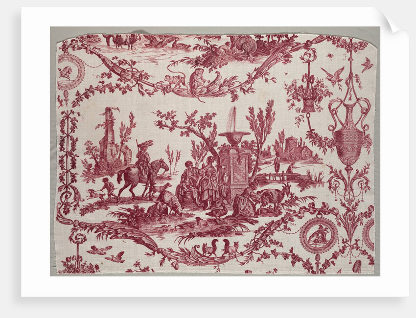Fragments of Copperplate Printed Cotton, c. 1789 by Christophe Philippe Oberkampf (firm of); Jean-Baptiste Marie Hüet