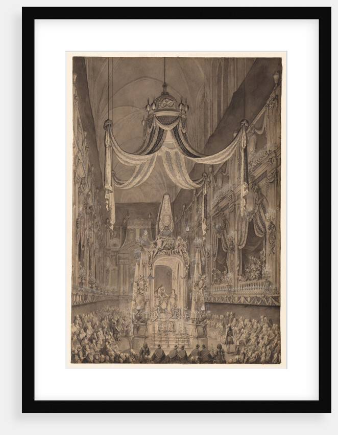 Funeral for Marie-Thérèse of Spain, Dauphine of France, in the Church of Nôtre Dame…1746, c. 1746 by Charles-Nicolas Cochin