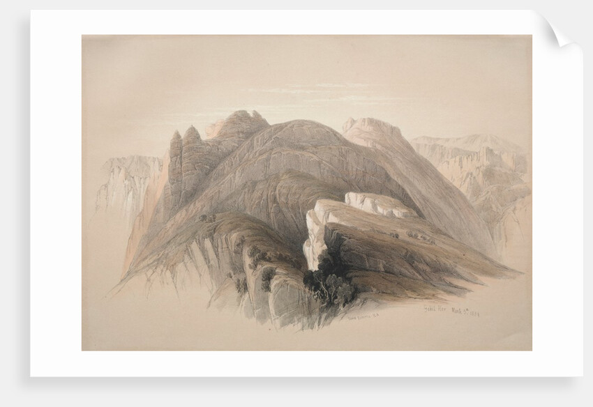 Gebil Hor. Mount Hor, from the Cliffs Encircling Petra, 1839 by David Roberts