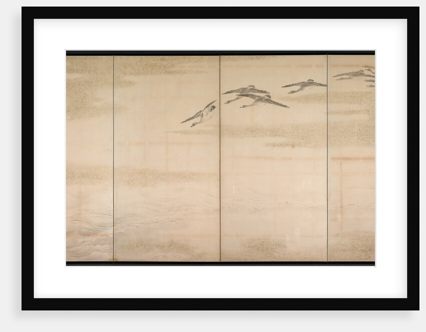Geese, Reeds and Water, 1800s by Yamamoto Baiitsu