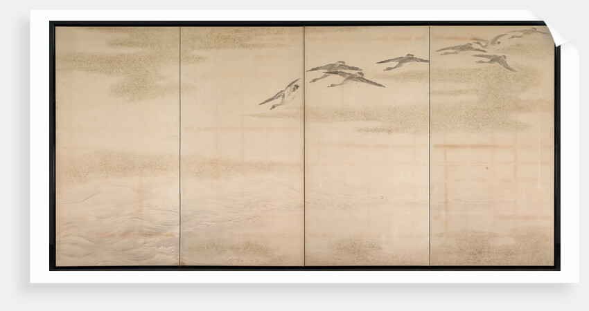 Geese, Reeds and Water, 1800s by Yamamoto Baiitsu