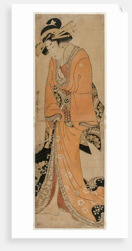 Geisha Standing Beside a Shamisen Case, c. 1810 by Utamaro II