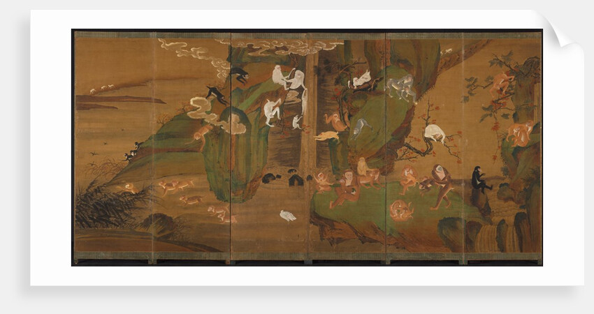 Gibbons in a Landscape, late 1800s or early 1900s by Unknown