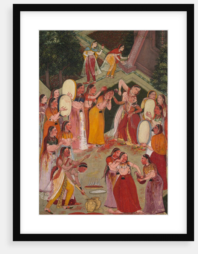 Girls Spraying Each Other at Holi, c. 1640-1650 by Unknown