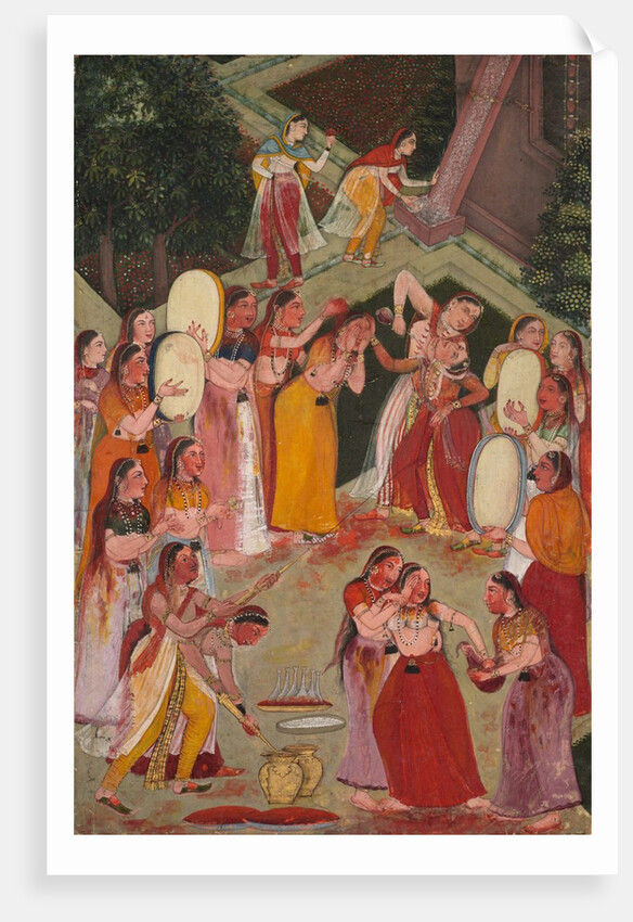 Girls Spraying Each Other at Holi, c. 1640-1650 by Unknown