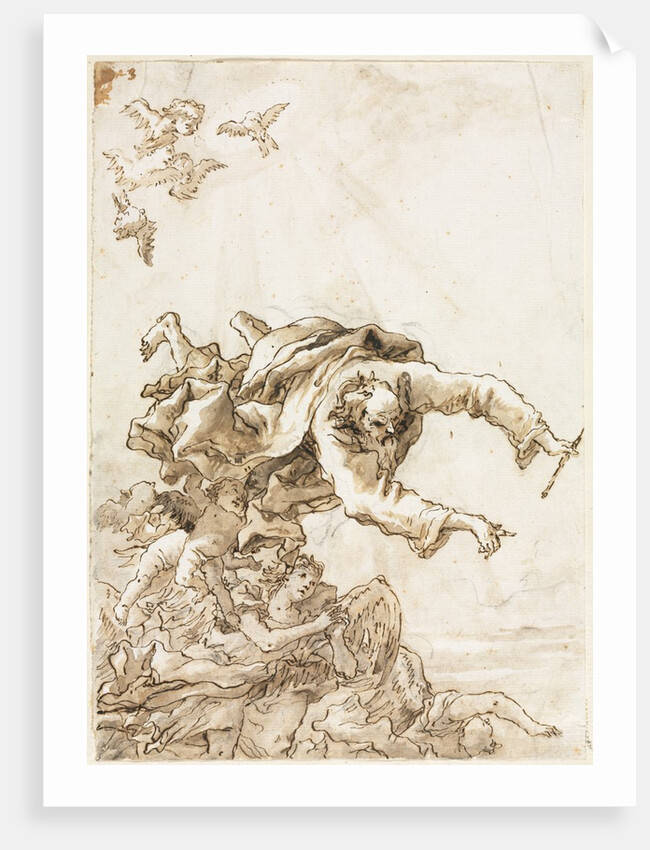 God the Father with Angels and Cherubs, 1758 or after by Giovanni Domenico Tiepolo