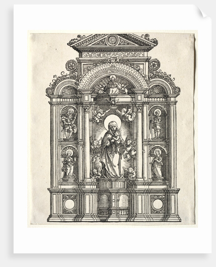 Great Altar with the Virgin, in a border with SS. Christopher, George, Barbara, Catherine, 1520 by Albrecht Altdorfer